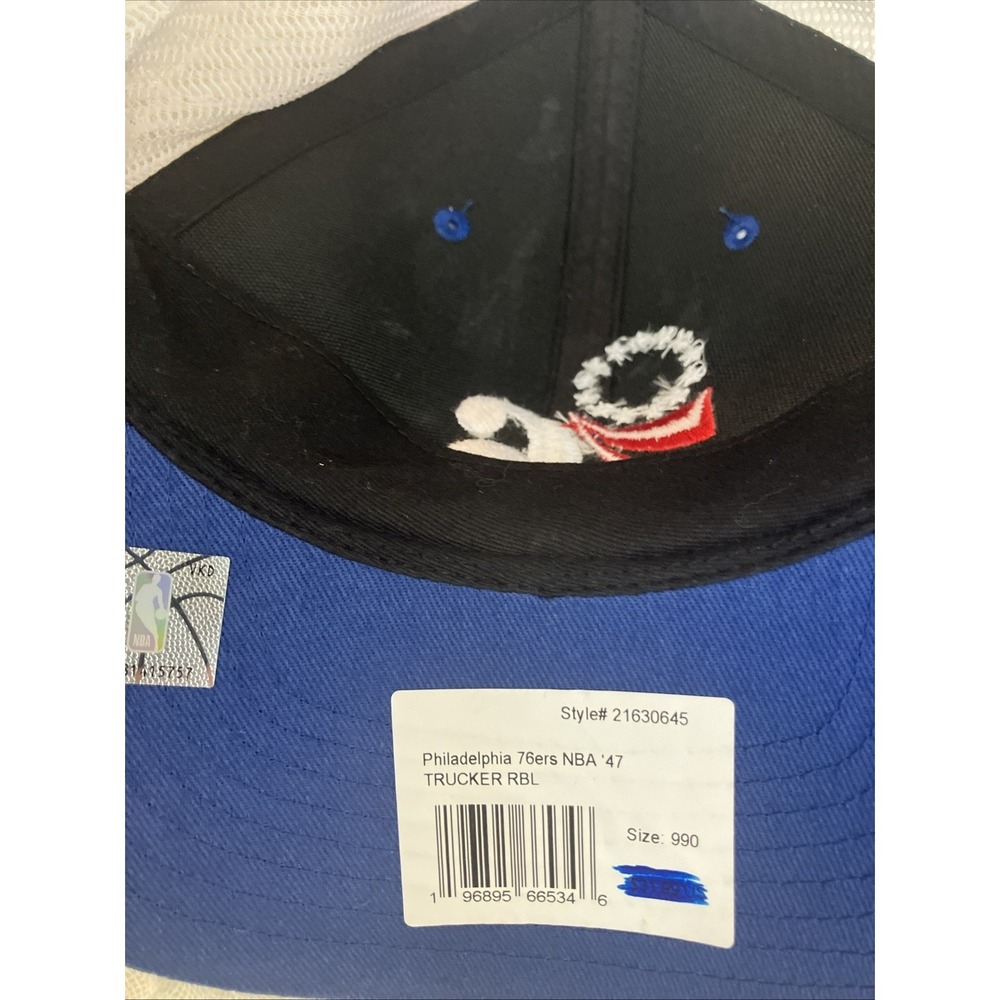 Philadelphia 76ers 47 Brand Trucker Hat Snapback Mesh OSFA Blue Cap New - Picture 5 of 9